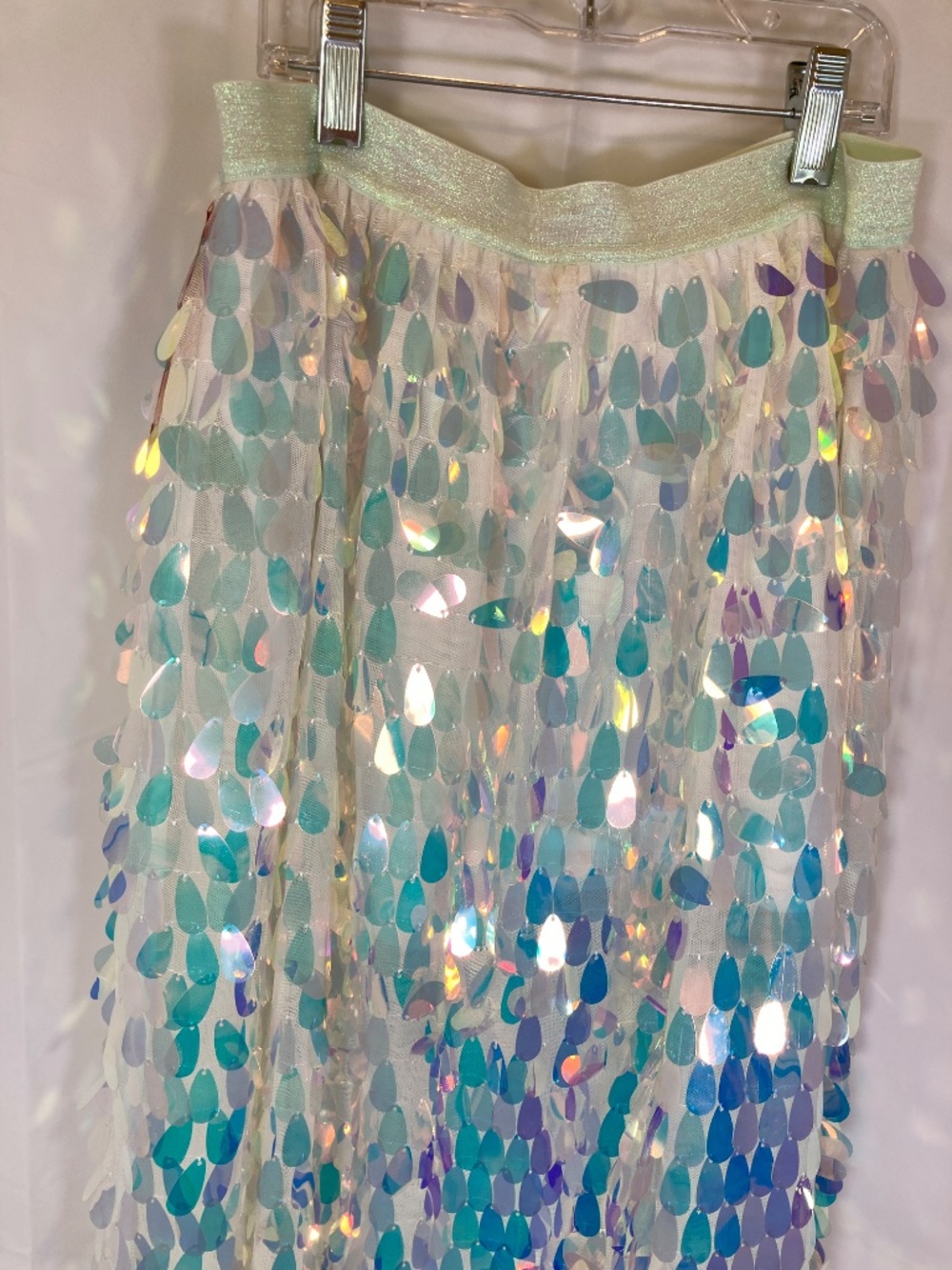 Cat & Jack Youth Skirt Sz XL 14/16 NWT Iridescent Teardrop Sequin Elastic - Picture 11 of 15